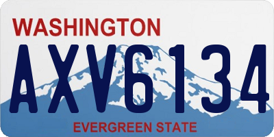 WA license plate AXV6134