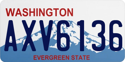 WA license plate AXV6136