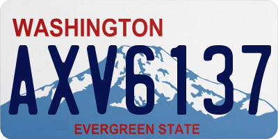 WA license plate AXV6137