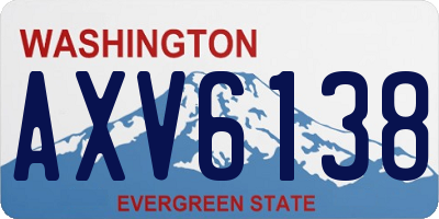 WA license plate AXV6138