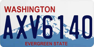 WA license plate AXV6140