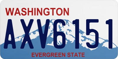 WA license plate AXV6151