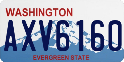 WA license plate AXV6160