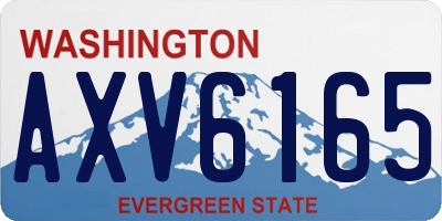 WA license plate AXV6165