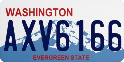 WA license plate AXV6166