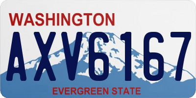 WA license plate AXV6167