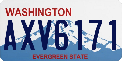 WA license plate AXV6171