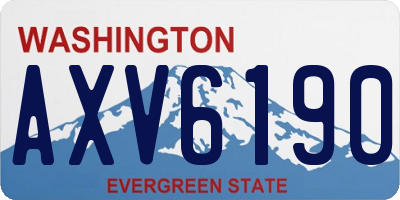 WA license plate AXV6190