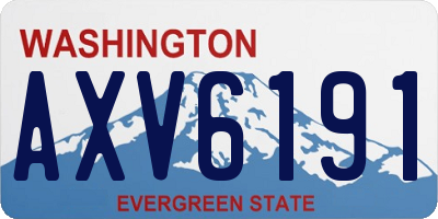 WA license plate AXV6191