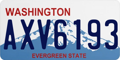 WA license plate AXV6193