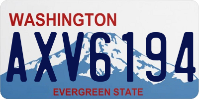 WA license plate AXV6194