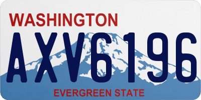 WA license plate AXV6196