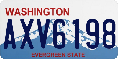 WA license plate AXV6198