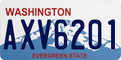 WA license plate AXV6201
