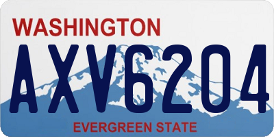 WA license plate AXV6204