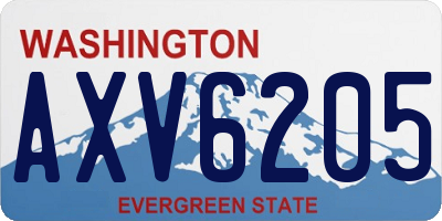 WA license plate AXV6205