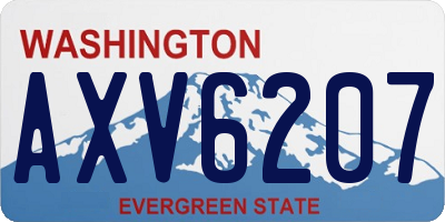 WA license plate AXV6207