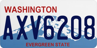 WA license plate AXV6208