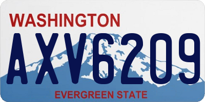 WA license plate AXV6209