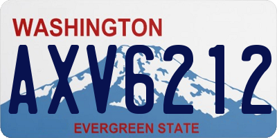 WA license plate AXV6212