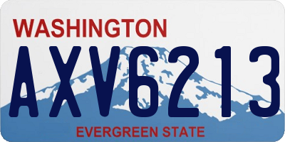 WA license plate AXV6213