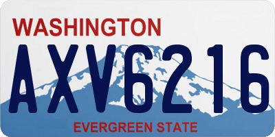 WA license plate AXV6216