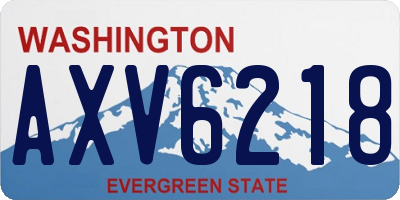 WA license plate AXV6218
