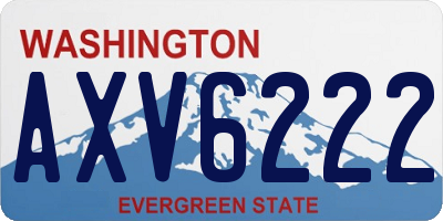 WA license plate AXV6222