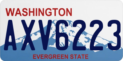WA license plate AXV6223