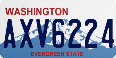 WA license plate AXV6224