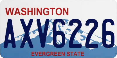 WA license plate AXV6226