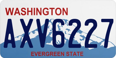 WA license plate AXV6227