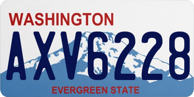 WA license plate AXV6228