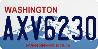 WA license plate AXV6230