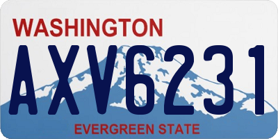 WA license plate AXV6231