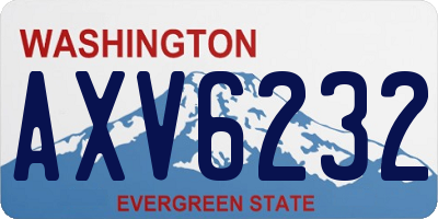 WA license plate AXV6232