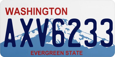 WA license plate AXV6233