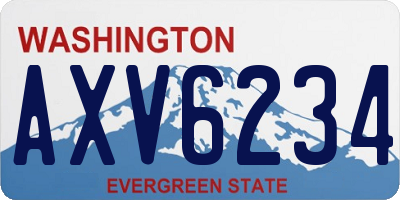 WA license plate AXV6234