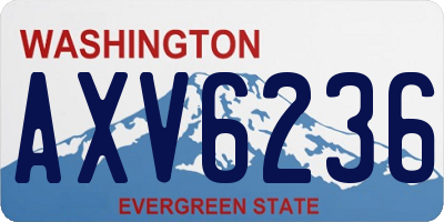WA license plate AXV6236