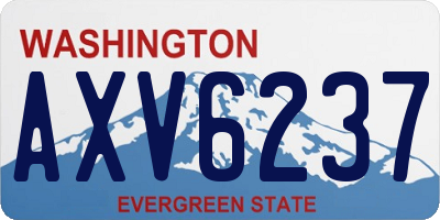 WA license plate AXV6237