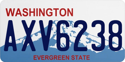 WA license plate AXV6238