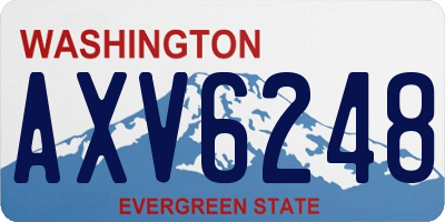 WA license plate AXV6248