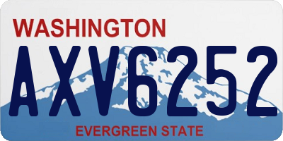 WA license plate AXV6252