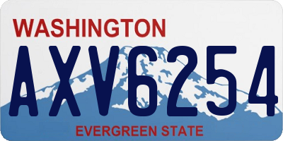 WA license plate AXV6254