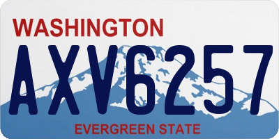 WA license plate AXV6257