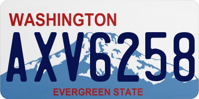 WA license plate AXV6258