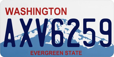 WA license plate AXV6259