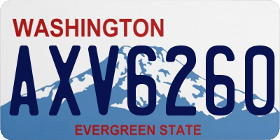 WA license plate AXV6260
