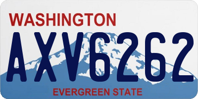 WA license plate AXV6262