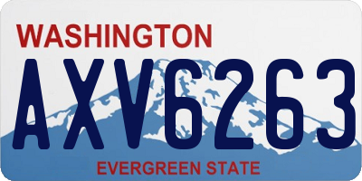 WA license plate AXV6263